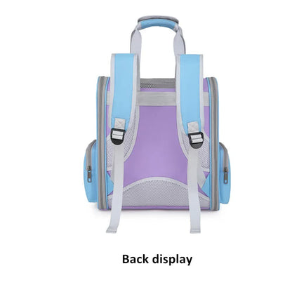 Khaki Portable Pet Carrier Backpack - Spacious, Breathable, and Travel-Friendly for Cats and Small Dogs