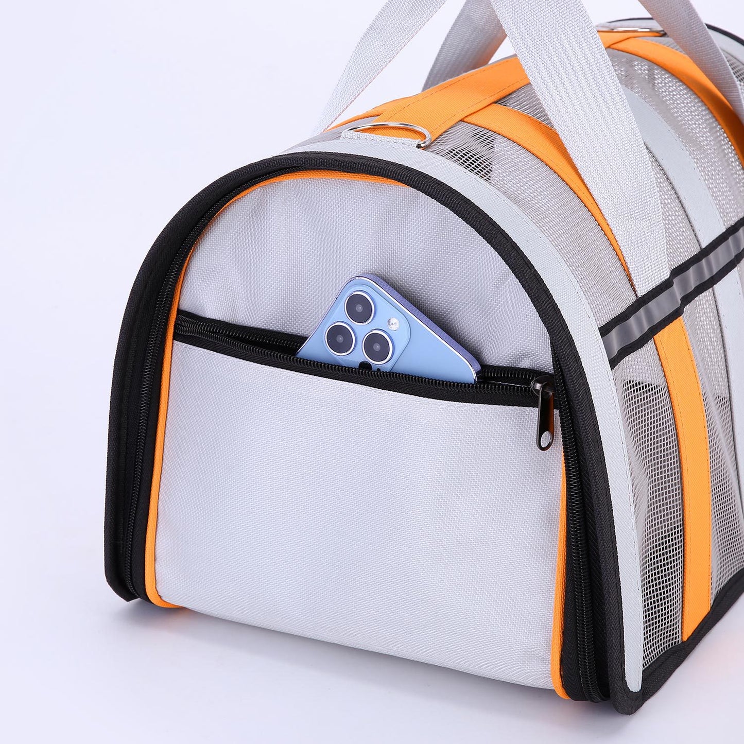 Size S Black and Red Foldable Pet Carrier Bag - Lightweight, Breathable, and Spacious for All Seasons