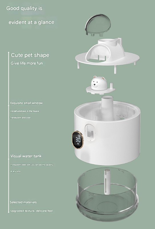 White Astronaut Humidifier with LED Night Light - Whisper Quiet for Bedroom