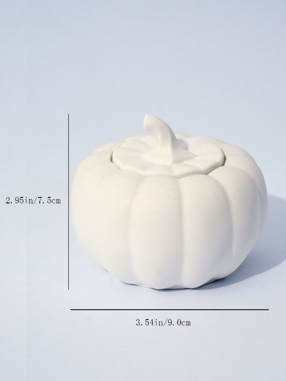 (Lime Basil Citrus)Ceramic Pumpkin Candle with Lid - Home Decor and Gift Ideas