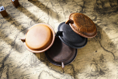 Black Mini Leather Tape Measure - 1.5m/60in - Square Solid Color