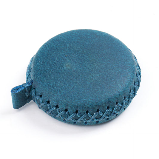 2 PCS Blue Hand-Stitched Leather Tape Measure - Compact & Stylish Measuring Tool