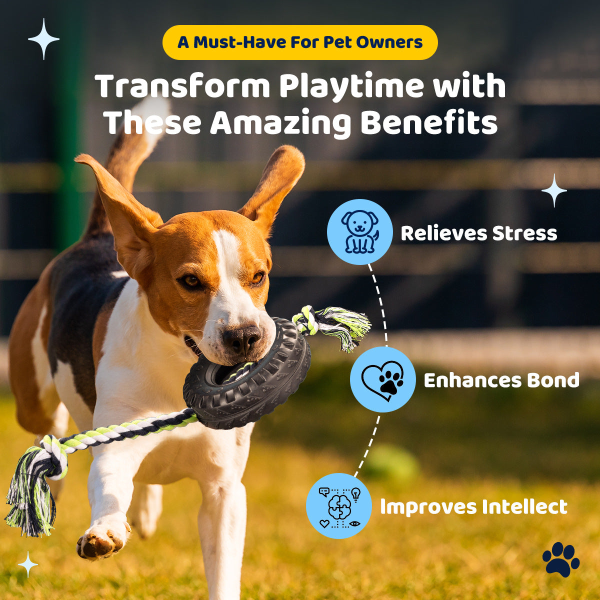 Green Interactive Tire Rope Dog Toy - Heavy Duty Chew Toy for Dental Health & Play