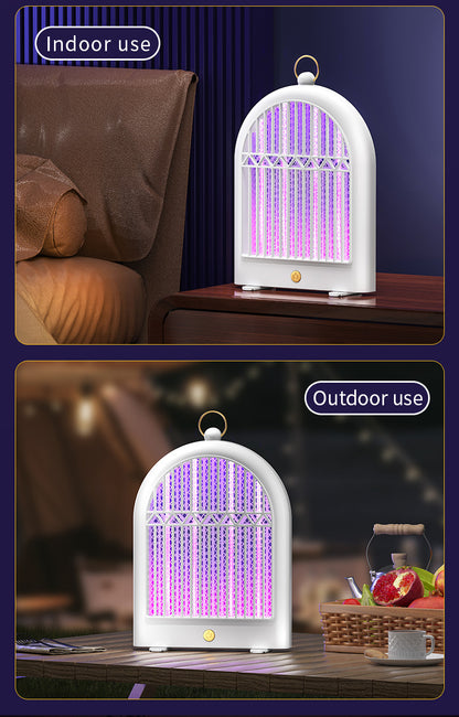 White (Plug-in) USB Mosquito Killer Lamp - Electric Bug Zapper, Wall-Mounted/Standing, Silent