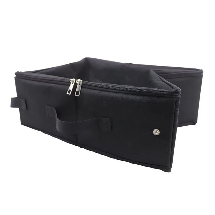 Black Portable Foldable Cat Litter Box - Waterproof Travel Litter Pan for Cats