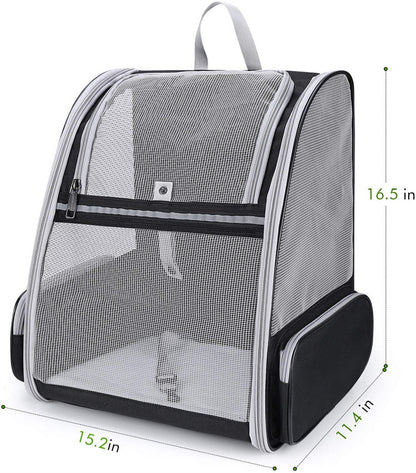 Pink Foldable Pet Carrier Backpack - Breathable Mesh Travel Bag for Cats & Small Dogs