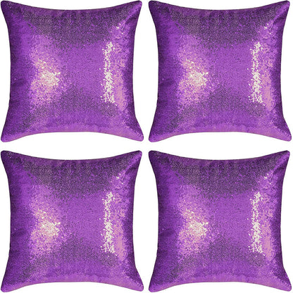 Shiny Sequin Pillowcase - Single-sided gorgeous pillowcase  (Purple pair: 40x40cm)