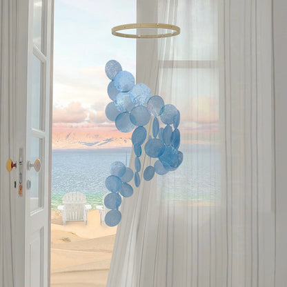 Blue Bohemian Seashell Wind Chime - Dream Catcher Hanging Decor for Home