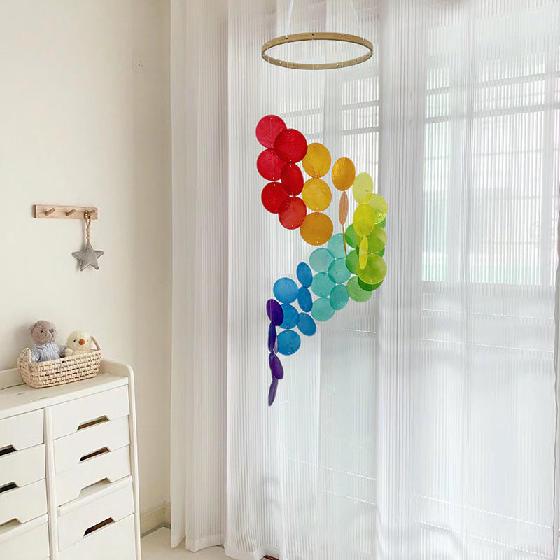 Blue Bohemian Seashell Wind Chime - Dream Catcher Hanging Decor for Home