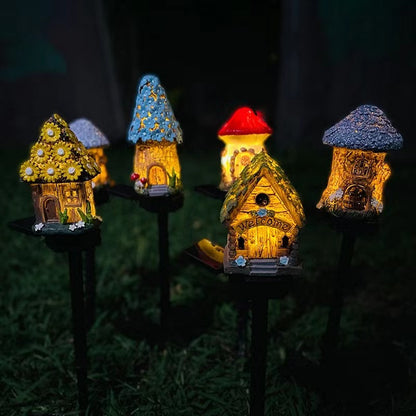 Style 3 Brown And Yellow Solar Resin Garden Stake Light - Outdoor Landscape Light for Yard and Patio Decor