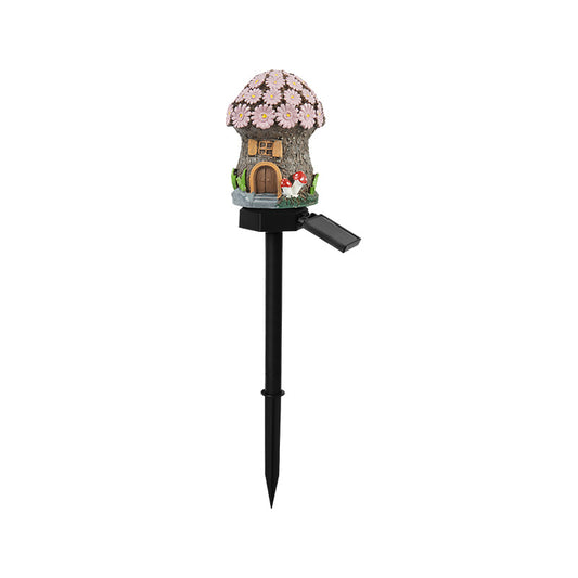 Style 5 Brown And Pink Solar Resin Garden Stake Light - Outdoor Landscape Light for Yard and Patio Decor