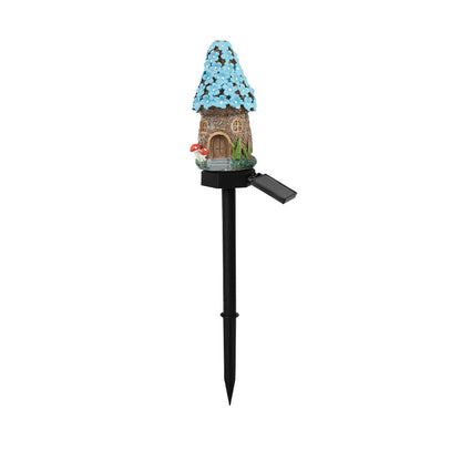 Style 6 Brown And Blue Solar Resin Garden Stake Light - Outdoor Landscape Light for Yard and Patio Decor
