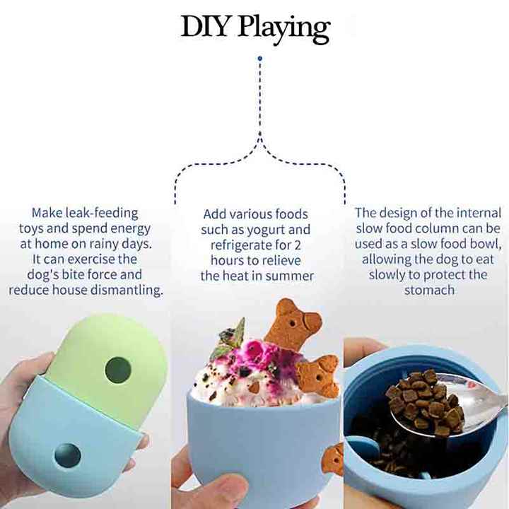 2 Pcs Light Green And Green Interactive Pet Treat Dispensing Ball - Food-Grade Silicone Rolling Toy for Dogs with 1.5 cm Leakage Hole