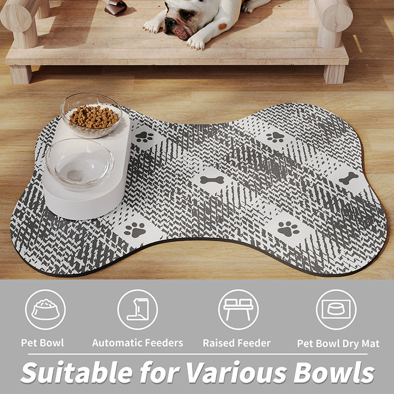 Blue And White Pet Feeding Mat 35x50cm - Anti-Slip, Durable Diatom Mud Mat for Dogs and Cats, Easy to Clean