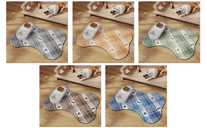 Green And White Pet Feeding Mat 35x50cm - Anti-Slip, Durable Diatom Mud Mat for Dogs and Cats, Easy to Clean