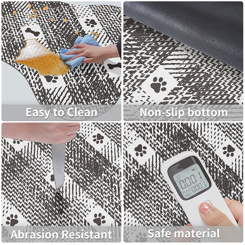 Green And White Pet Feeding Mat 35x50cm - Anti-Slip, Durable Diatom Mud Mat for Dogs and Cats, Easy to Clean