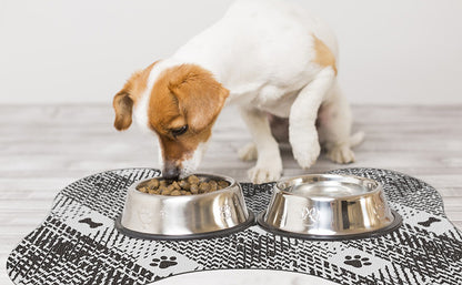 Yellow And White Pet Feeding Mat 45x60cm - Anti-Slip, Durable Diatom Mud Mat for Dogs and Cats, Easy to Clean