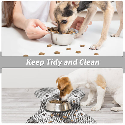 Black And White Pet Feeding Mat 50x70cm - Anti-Slip, Durable Diatom Mud Mat for Dogs and Cats, Easy to Clean