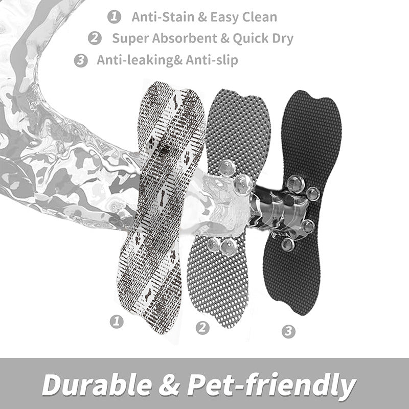 Black And White Pet Feeding Mat 50x70cm - Anti-Slip, Durable Diatom Mud Mat for Dogs and Cats, Easy to Clean
