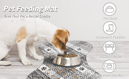 Yellow And White Pet Feeding Mat 50x70cm - Anti-Slip, Durable Diatom Mud Mat for Dogs and Cats, Easy to Clean