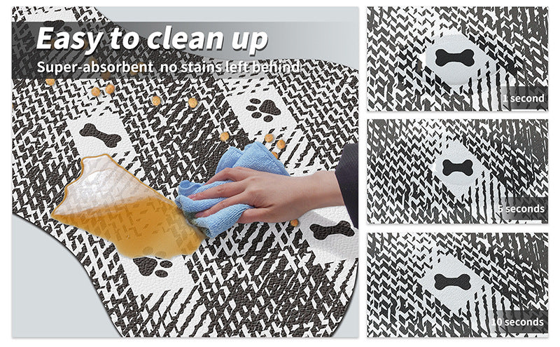 Brown And White Pet Feeding Mat 50x70cm - Anti-Slip, Durable Diatom Mud Mat for Dogs and Cats, Easy to Clean