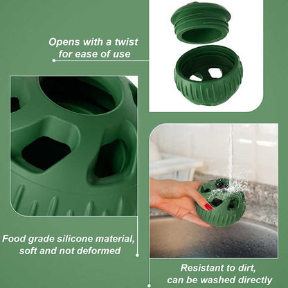Green Ball and Yellow Mold Pet Treat Dispensing Ball and Molding Set - Silicone Dog Chew Toy for Teeth Cleaning and Boredom Relief