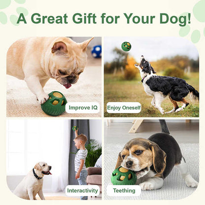 Grey Ball and Yellow Mold Pet Treat Dispensing Ball and Molding Set - Silicone Dog Chew Toy for Teeth Cleaning and Boredom Relief