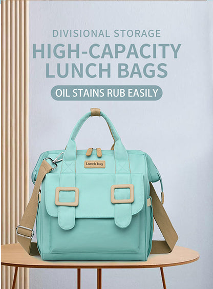 Pink Multifunctional Insulated Lunch Bag for Women - Waterproof, Lightweight, and Stylish for Picnics and Outings