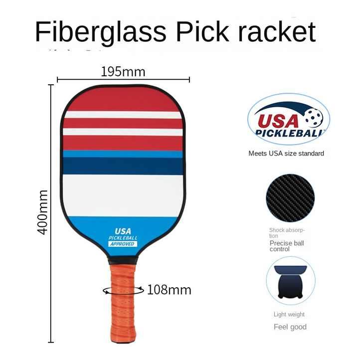 Style 2 Colorful  Geometric Patterns Fiberglass Pickleball Paddle Set - 2 Paddles, 4 Balls, and Portable Carry Bag for Outdoor Play
