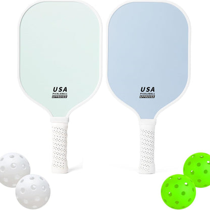 Navy Blue Fiberglass Pickleball Paddle - Lightweight 215g with Anti-Slip TPU Grip for Outdoor Sports