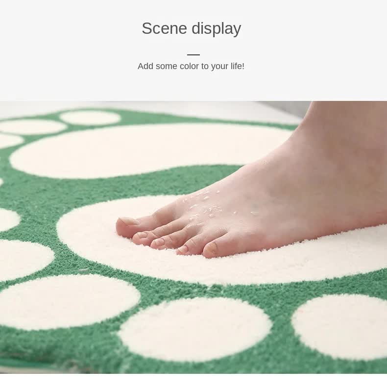 2 Pcs Brown And White Foot-Shaped Plush Bath Mat - Non-Slip Absorbent Bathroom Rug for Bedroom and Doorway (50x80cm)