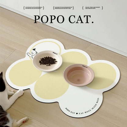 Style 5 Black And Blue Absorbent Diatomaceous Earth Pet Feeding Mat - Non-Slip & Quick Dry Placemat (50x80cm)