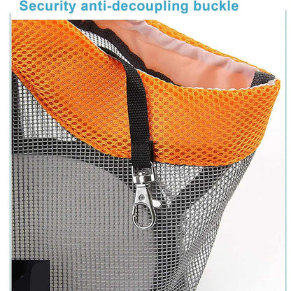 Grey And Red Lightweight Breathable Mesh Pet Carrier Handbag - Portable Travel Tote for Small Dogs & Cats up to 8kg
