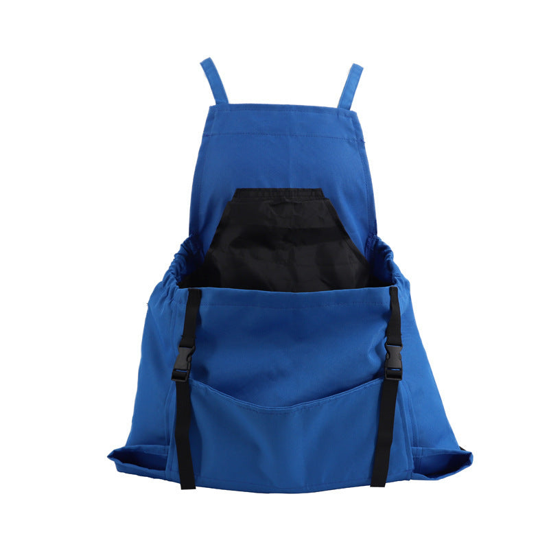 Blue Garden Harvesting Apron - Waterproof Oxford Cloth with Quick Release Pouch