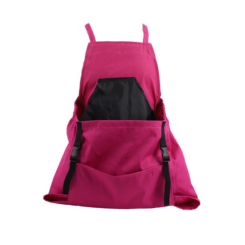 Rose Red Garden Harvesting Apron - Waterproof Oxford Cloth with Quick Release Pouch