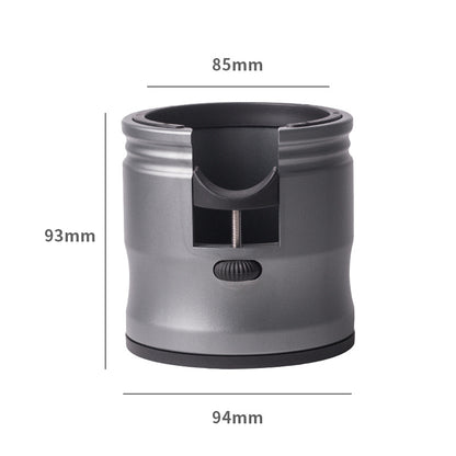 Dark Grey Round Professional Aluminum Espresso Tamping Station - Adjustable Portafilter Holder Stand