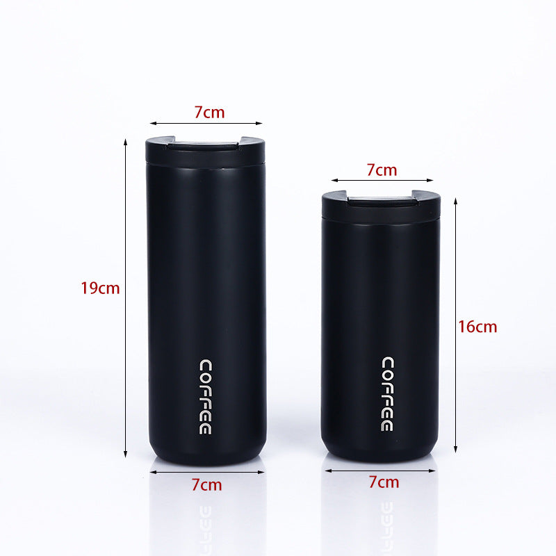 Red And Purple Gradient Color Sleek Insulated Stainless Steel Coffee Tumbler Set (400ml & 500ml) - One-Touch Lid Travel Mugs