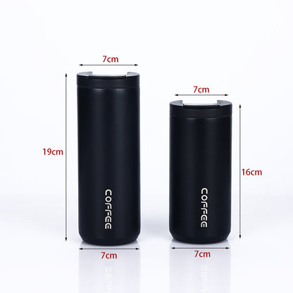 Red And Purple Gradient Color Sleek Insulated Stainless Steel Coffee Tumbler Set (400ml & 500ml) - One-Touch Lid Travel Mugs