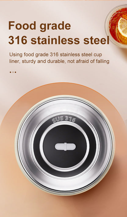 Light Blue 316 Stainless Steel Rechargeable Electric Self-Stirring Mug - 420ml Automatic Mixing Cup with Magnetic Rotor