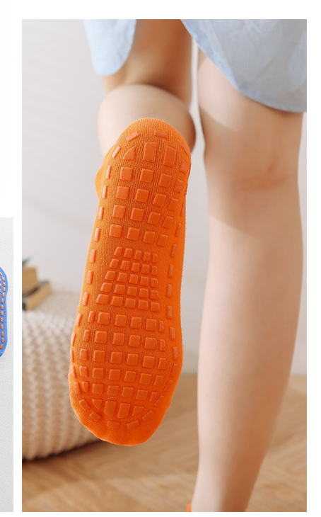 Ten Pairs Of Purple Kids Non-Slip Trampoline Socks  for Playground Early Education and Yoga Unisex Anti-Skid Floor Socks for 1-5 Years