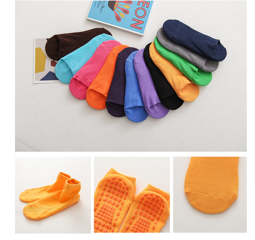 Ten Pairs Of Dark Purple Kids Non-Slip Trampoline Socks  for Playground Early Education and Yoga Unisex Anti-Skid Floor Socks for 1-5 Years