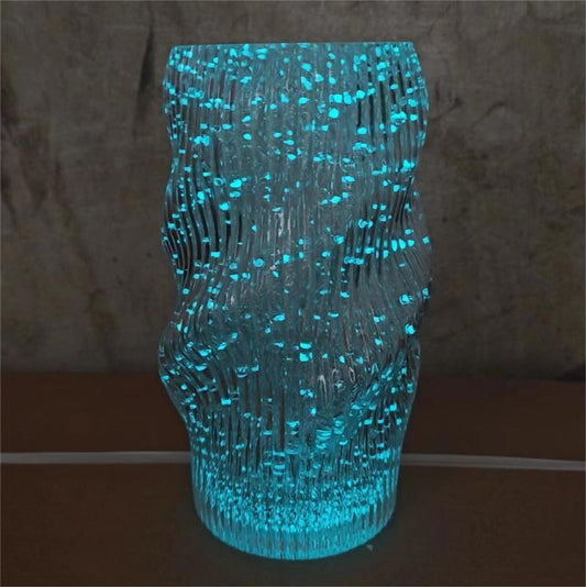 Twisted Vase Luminous INS-Style Glass Vase Modern Minimalist Hydroponic Flower Holder Creative Desktop Decorative Floral Arrangement