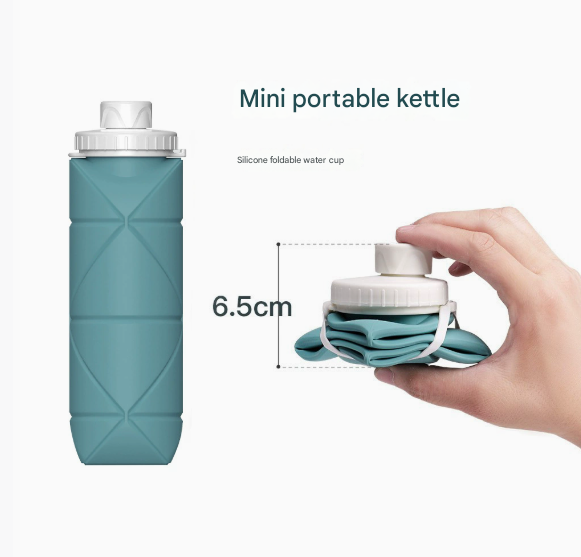 Pink Portable Silicone Collapsible Water Bottle - Foldable Sports Cup for Cycling and Outdoor Fitness