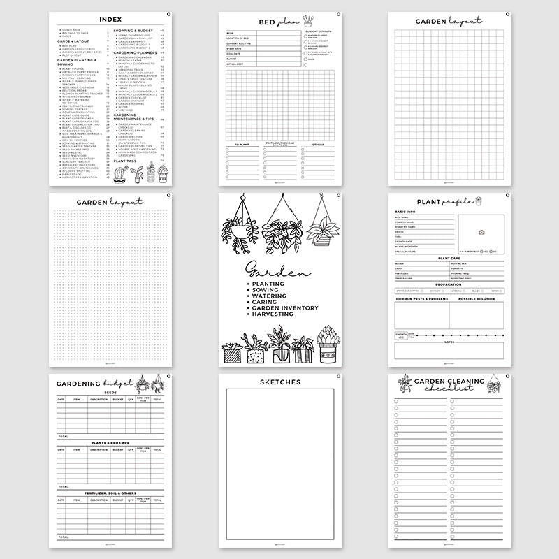 2-Pack Gardening Journal Set - 28.5x21cm (11.22x8.27in) Plant Care Tracker with Watering Schedule - Indoor/Outdoor Polarimeter Logbooks