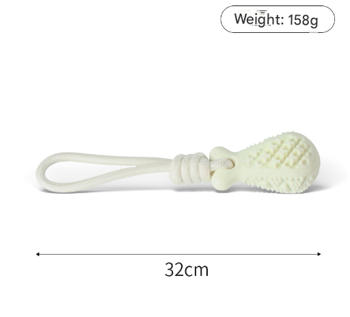 White Single Drop of Water Durable Cotton Rope Dog Toy Set (3-Pack) - Chew, Tug & Treat Dispensing Ball for Dental Health
