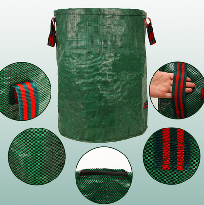 300L(Calibre67*84cm) Heavy Duty Collapsible Garden Waste Bags (Set of 2) - Large Reusable Yard Leaf Bin