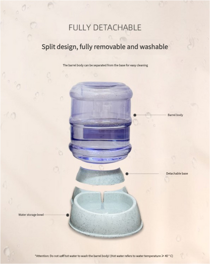 Blue Automatic Pet Feeder and Drinker Combo for Cats and Small Dogs - 2 in 1 Detachable Design