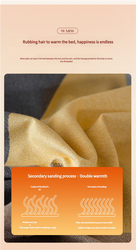 Comfortable cotton pillowcase, double-sided warm design, breathable and skin-friendly - Yellowish gray