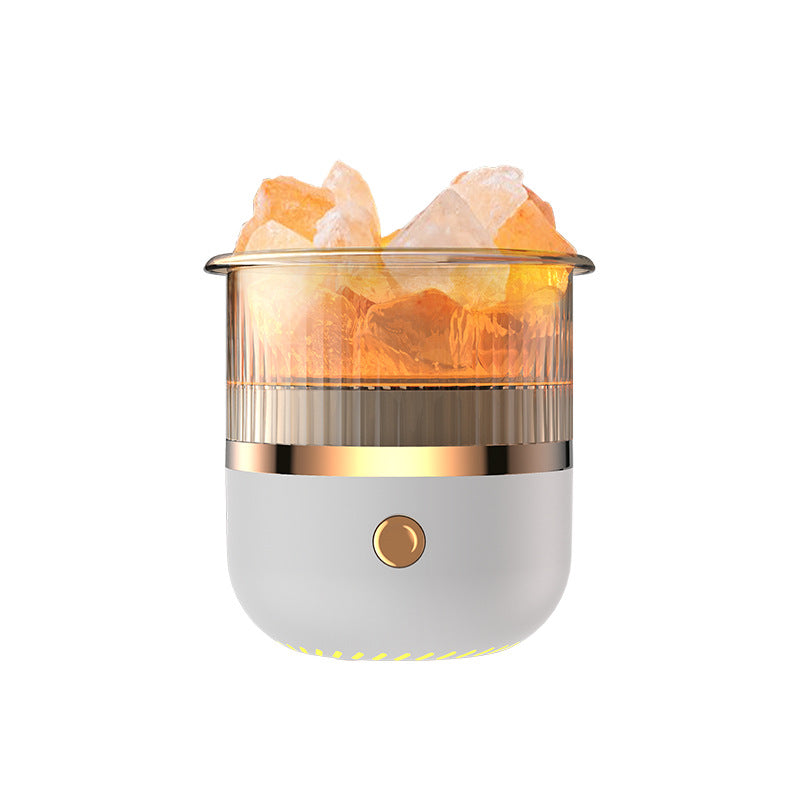 Crystal Humidifier with LED Light - Aromatherapy Diffuser for Home Relaxation(white)