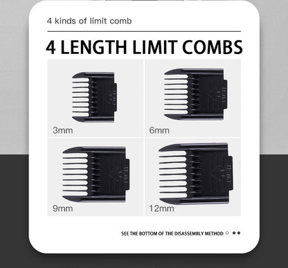 Professional Pet Grooming Hair Clipper Kit - Rechargeable, Low Noise, with Ceramic Blades & 5-Speed Adjustment(Platinum)